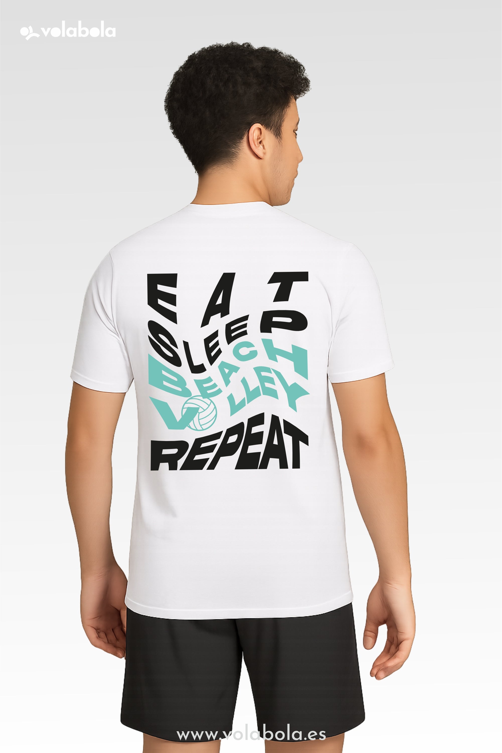 Camiseta casual algodón manga corta unisex – Beach Volley Repeat