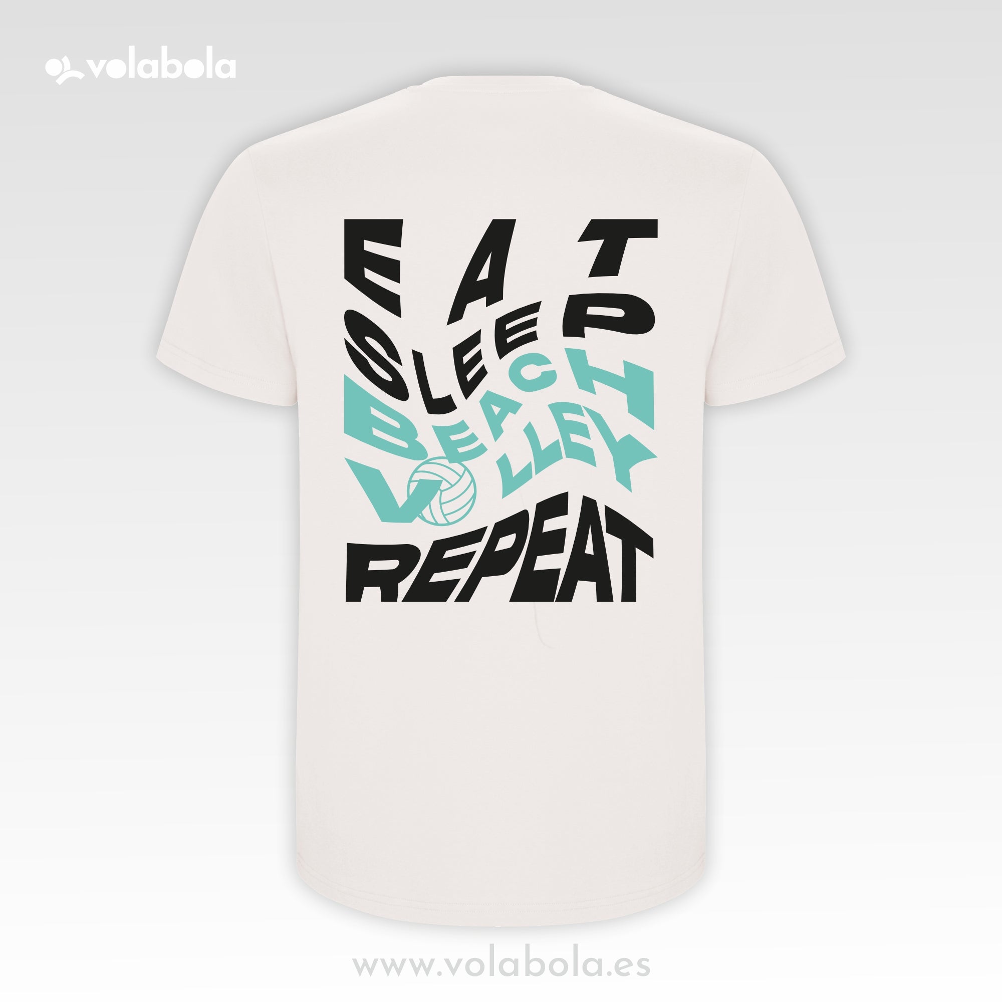 Camiseta casual algodón manga corta unisex – Beach Volley Repeat