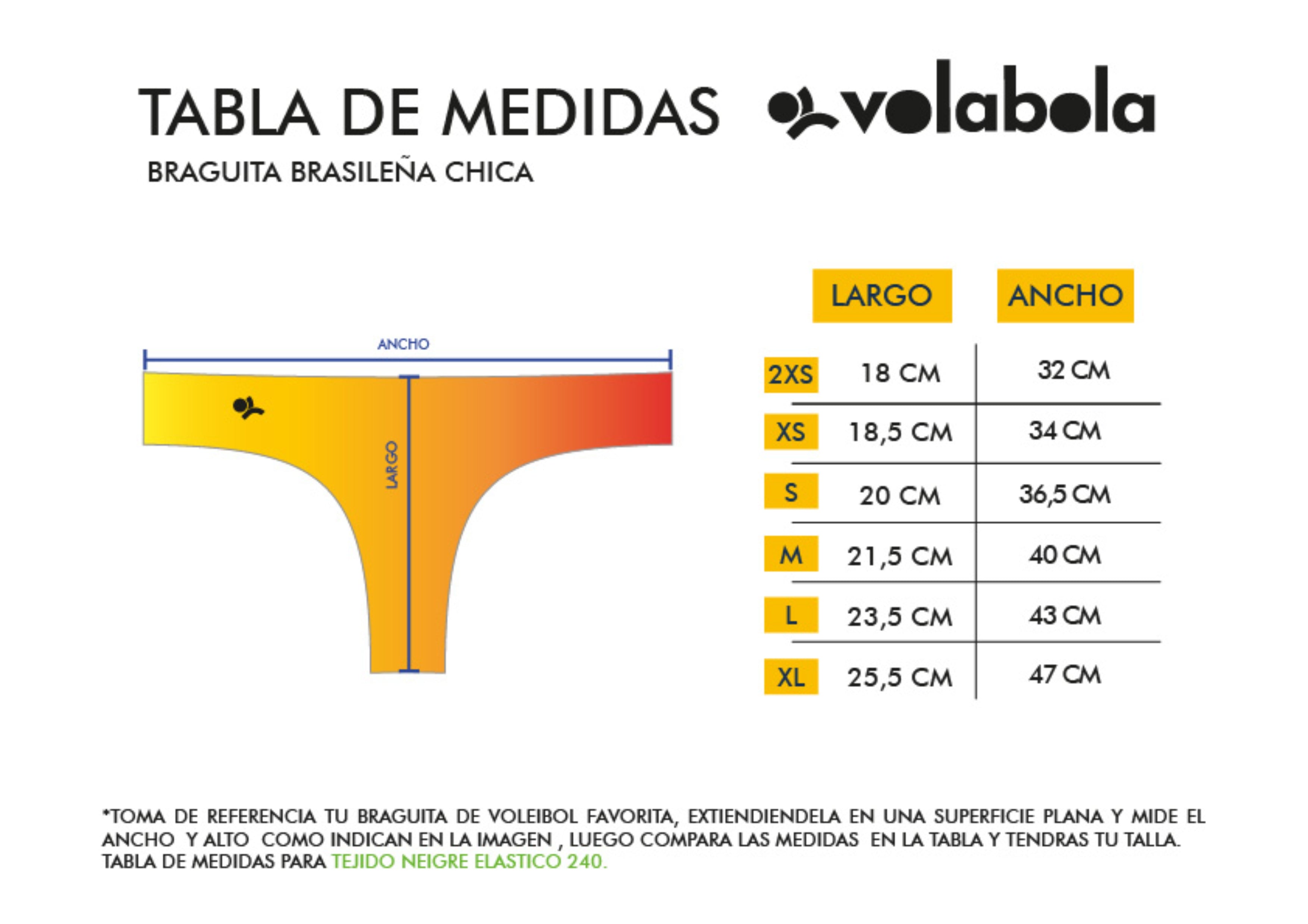 Braguita Brasileña medidas