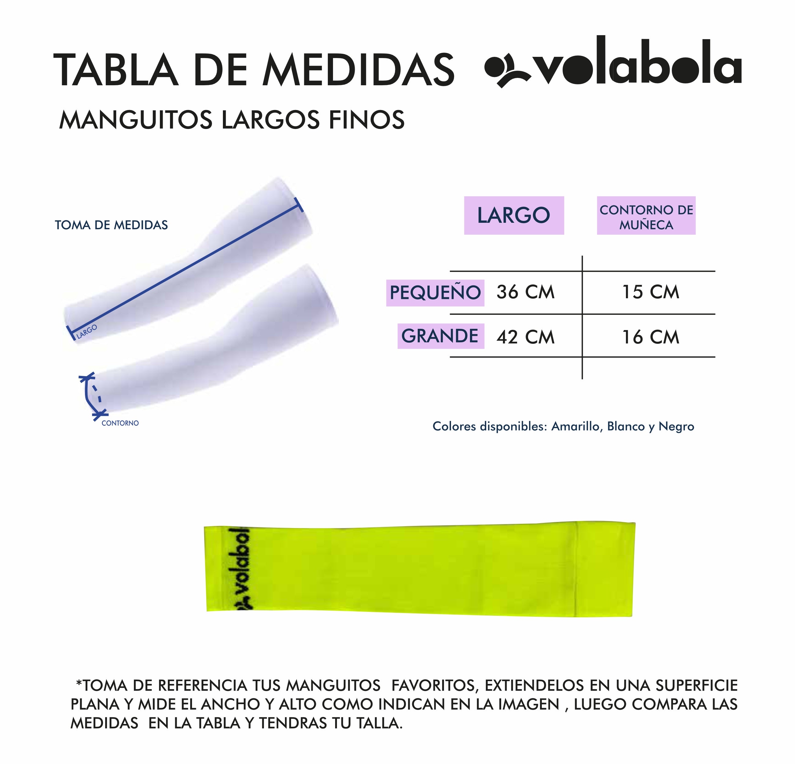 Manguitos Largos Finos medidas