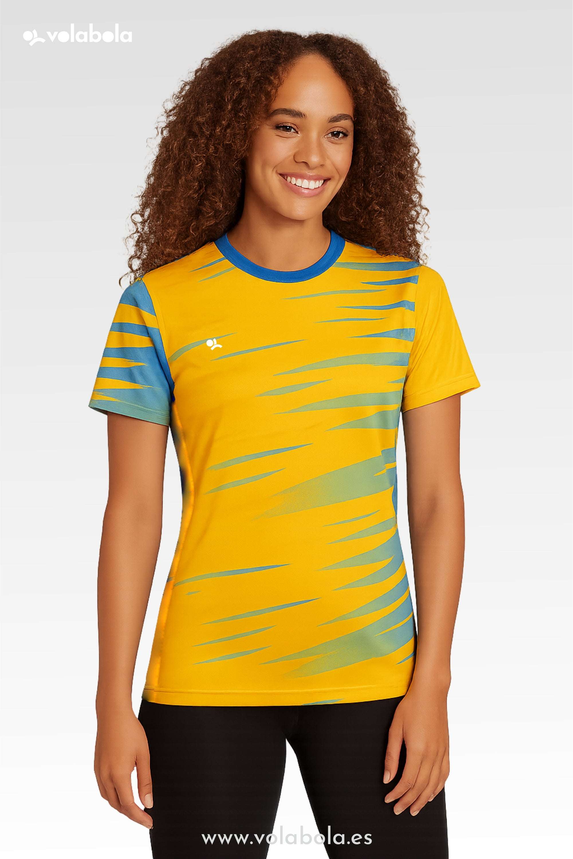 Camiseta Técnica Deportiva Manga Corta mujer - Stripped Amarillo