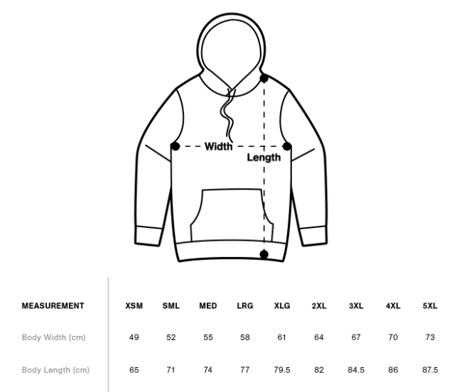 Tabla Medidas Sudadera