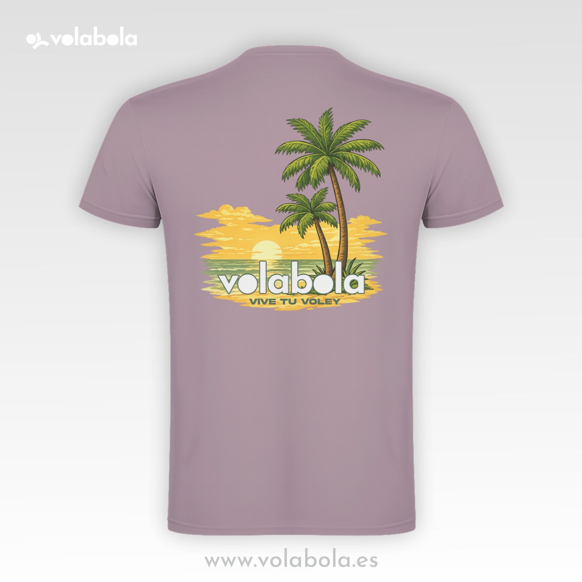 Camiseta Manga Corta Casual Volley Hombre – Beach Sunset Palm