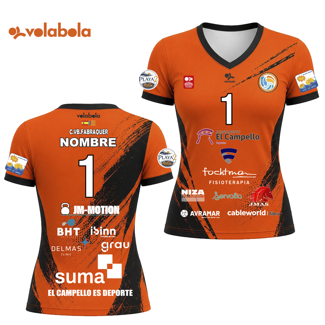 Camiseta Juego Mujer 2026 Naranja CV Fabraquer El Campello