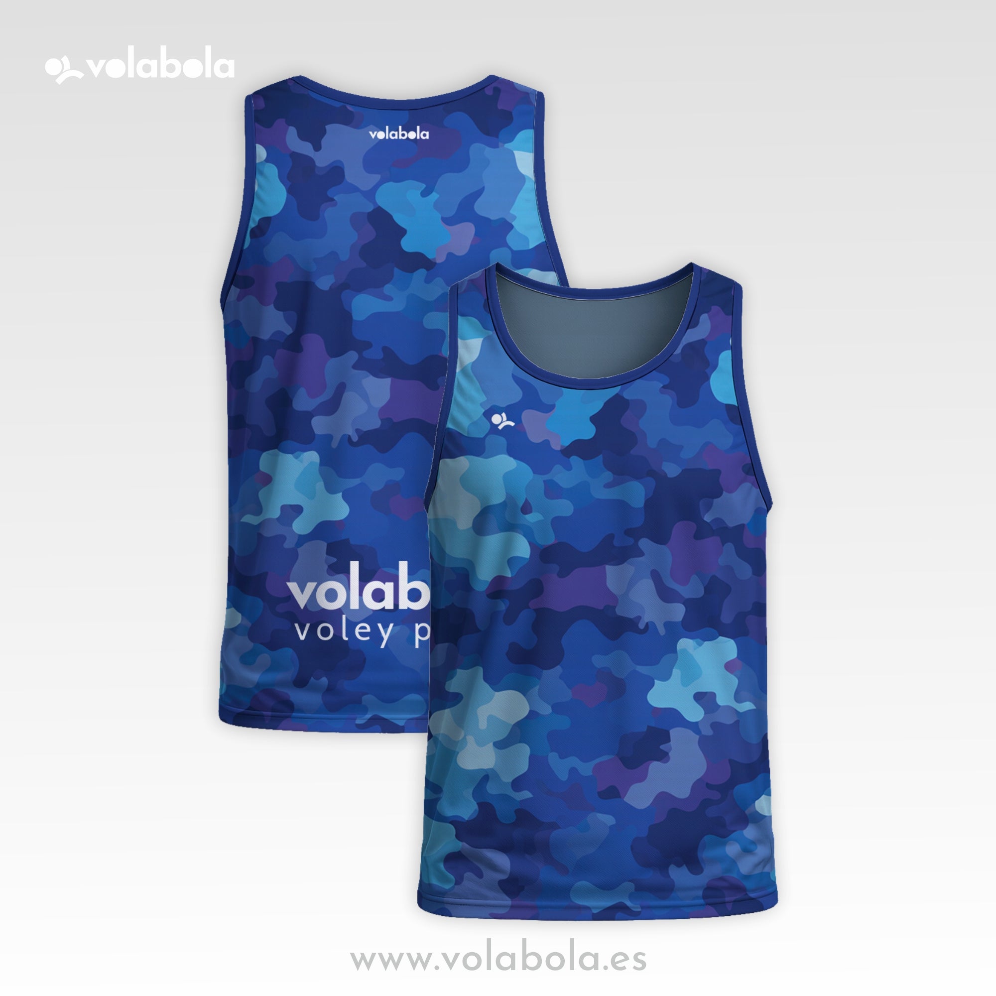 Camiseta Tirantes Pro Volley Hombre – Camuflaje Azul