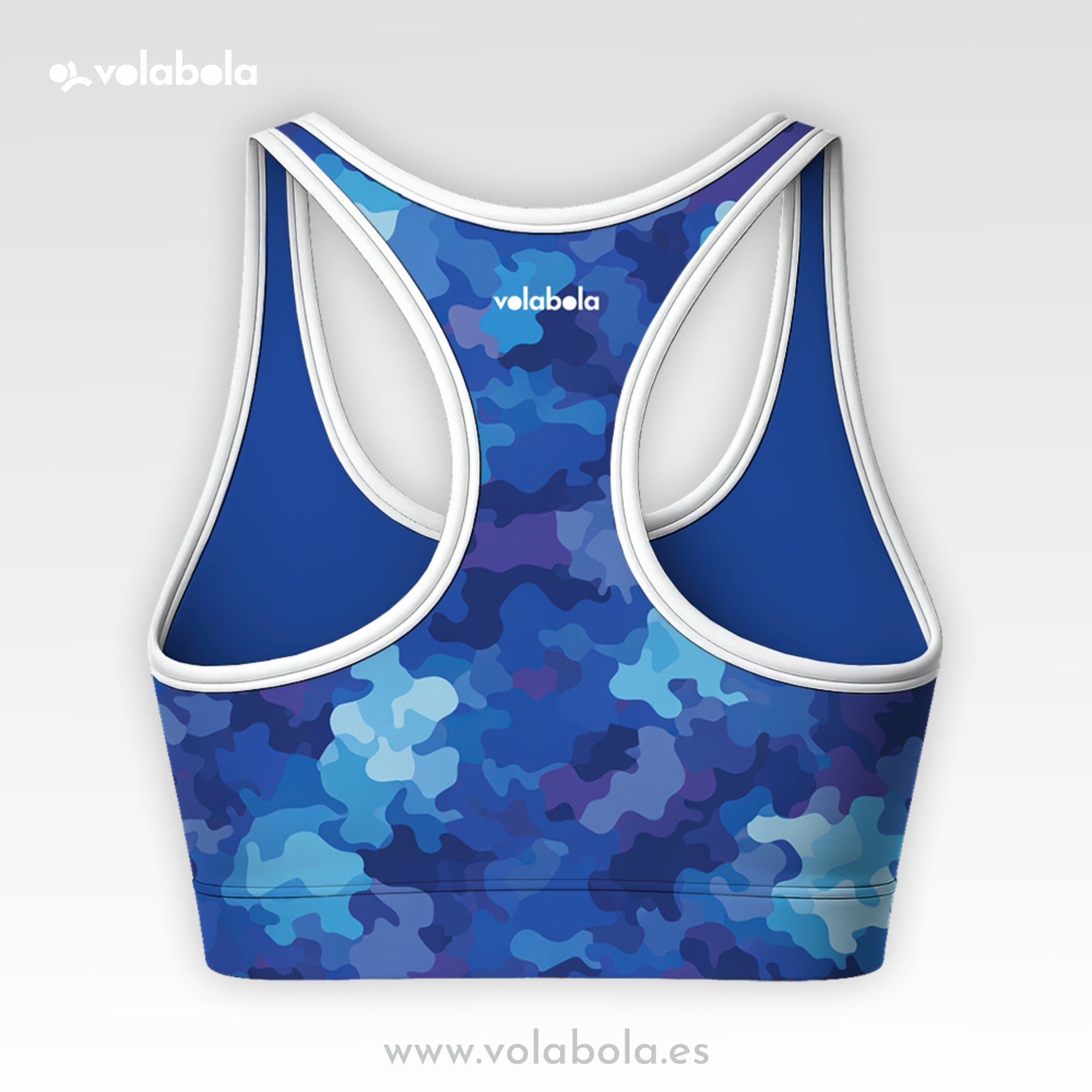 Top Bikini Clásico Pro Volley – Camuflaje Azul