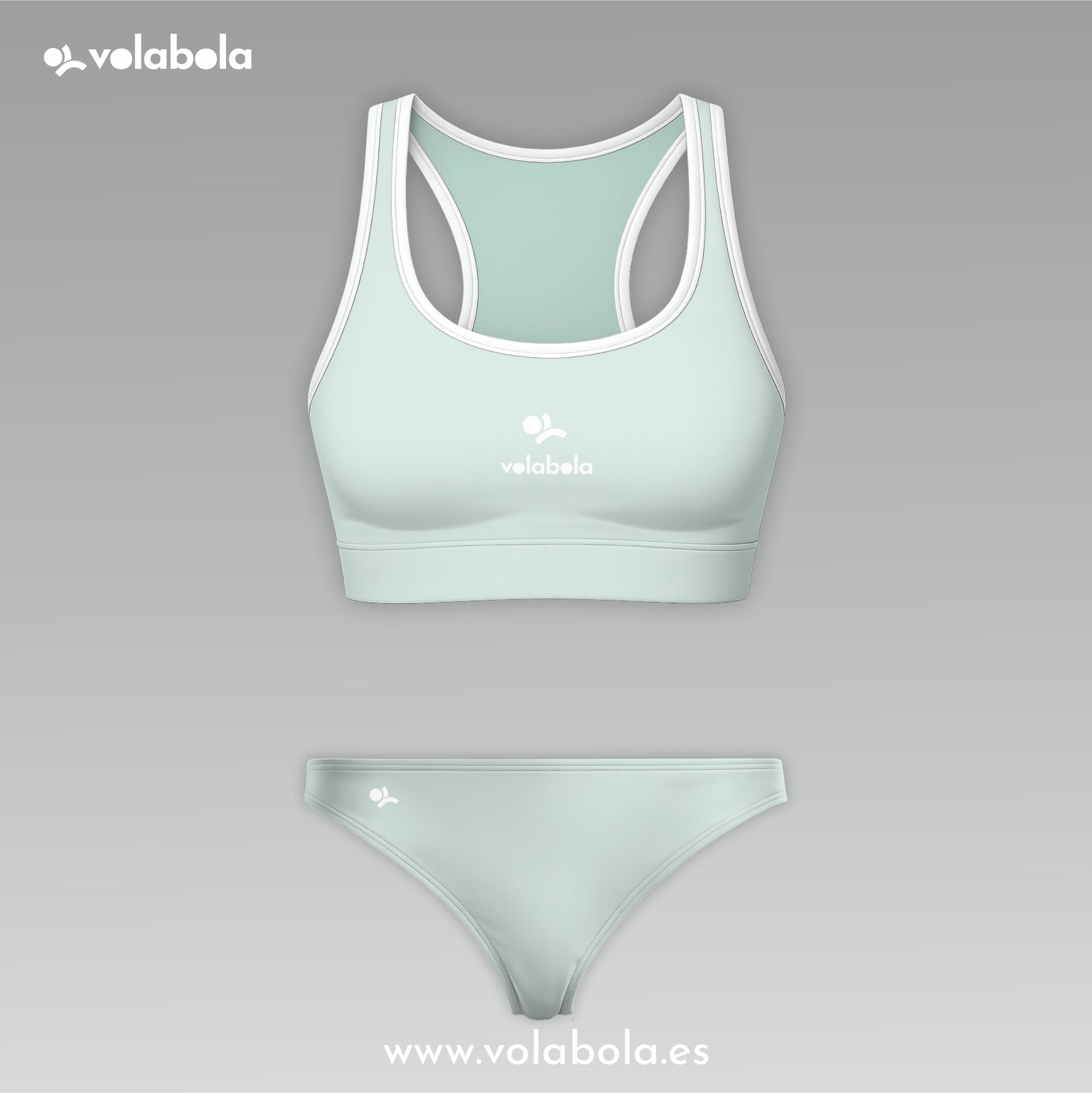 Conjunto Bikini Clásico Pro Volley - Hint of mint