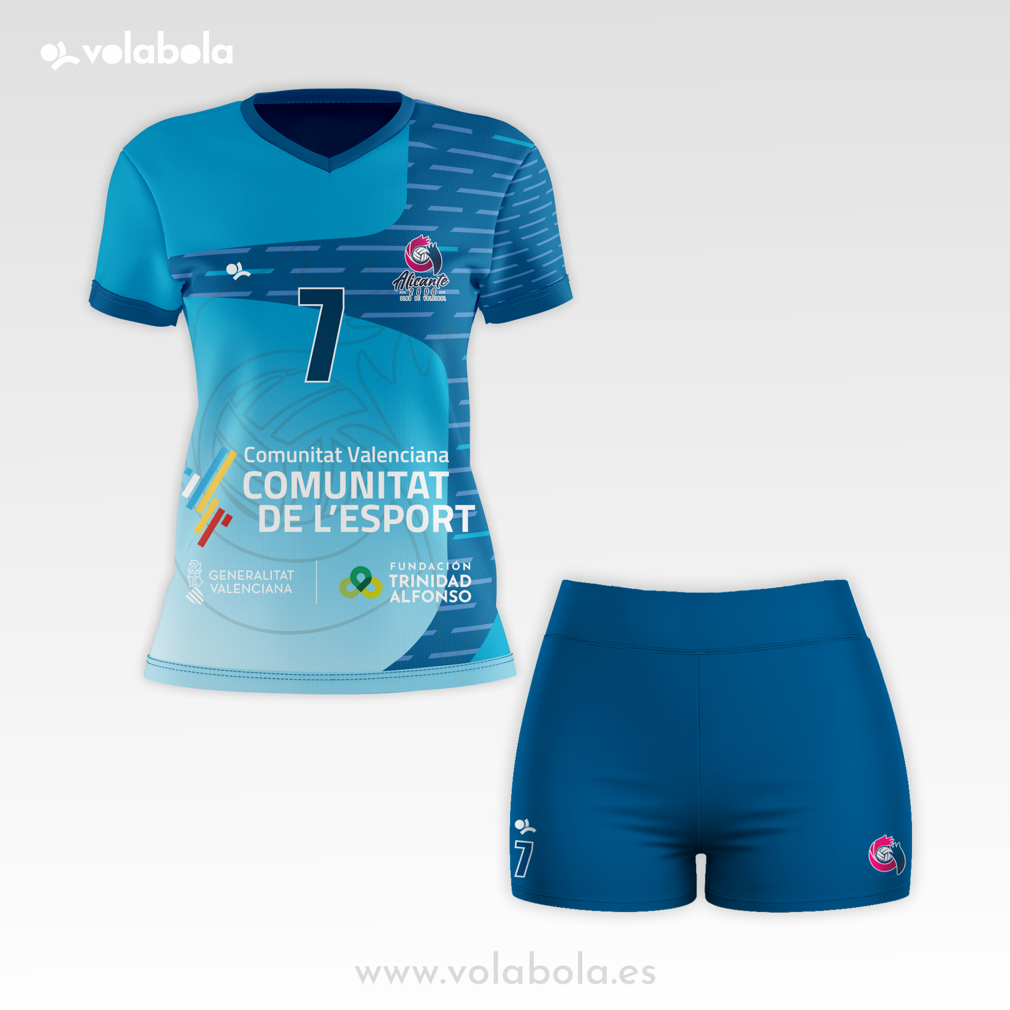 Pack camiseta AZUL + Malla Corta Alicante2000
