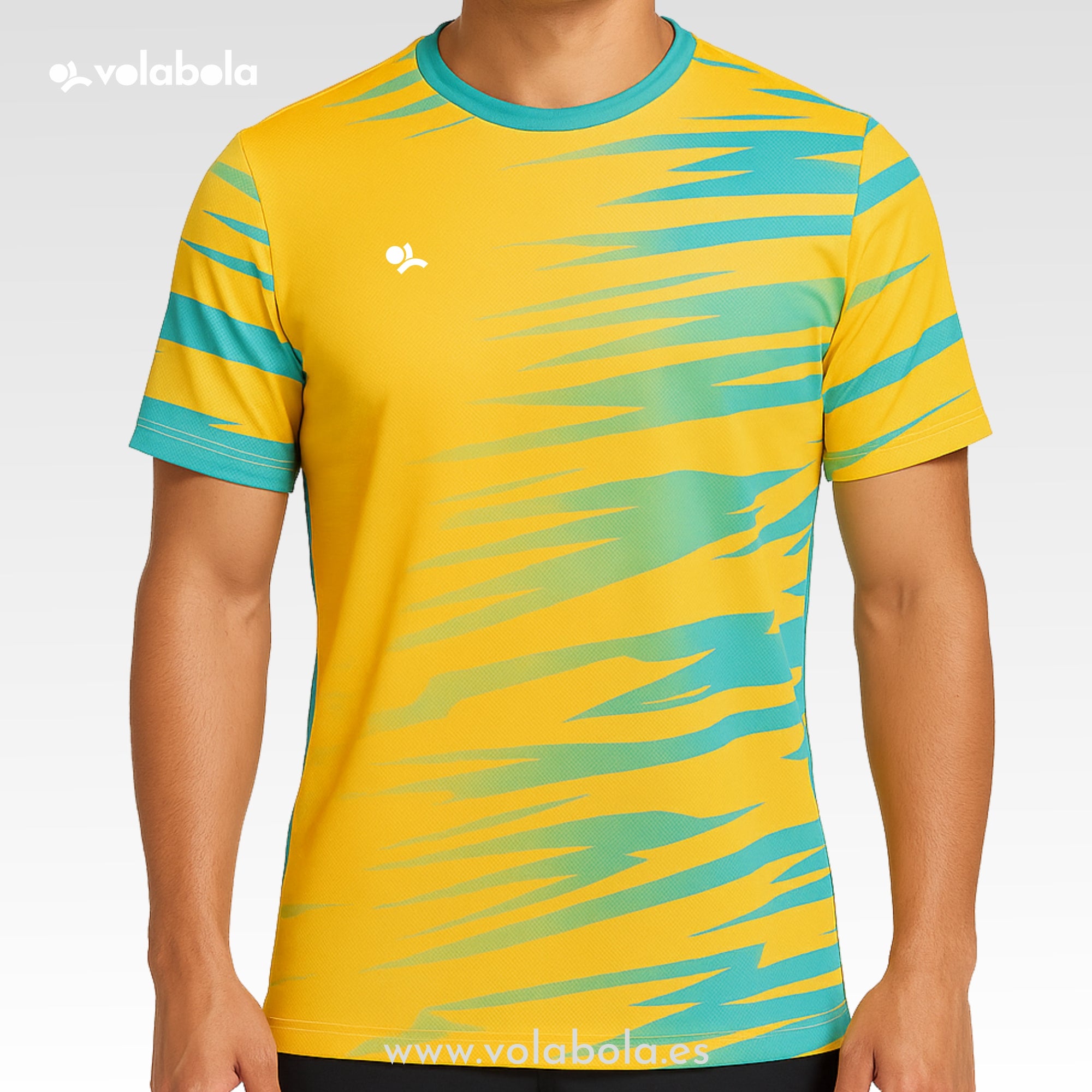 Camiseta Técnica Deportiva Manga Corta hombre - Stripped Amarillo