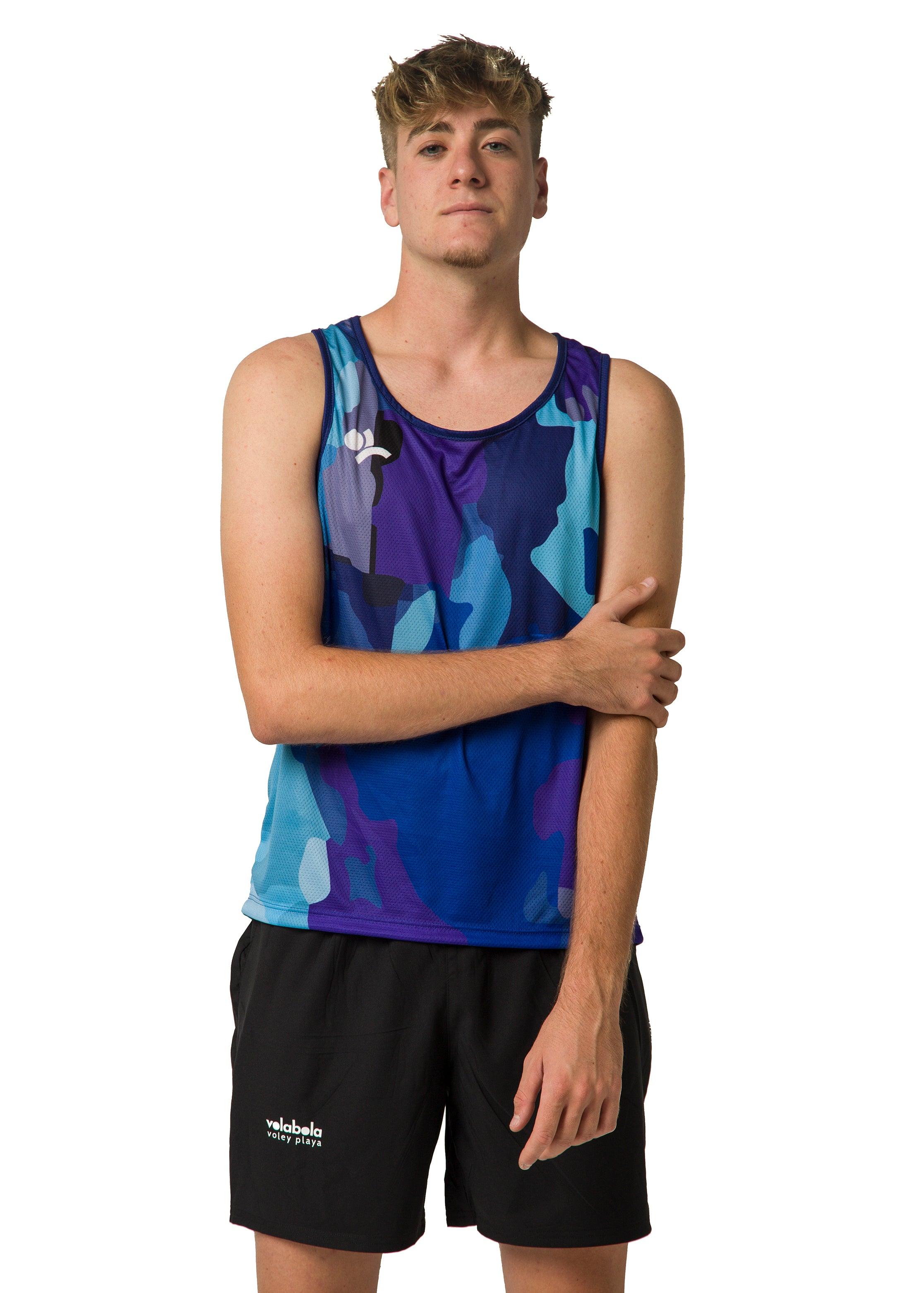 Camiseta tirantes hombre - Camuflaje azul - Volabola