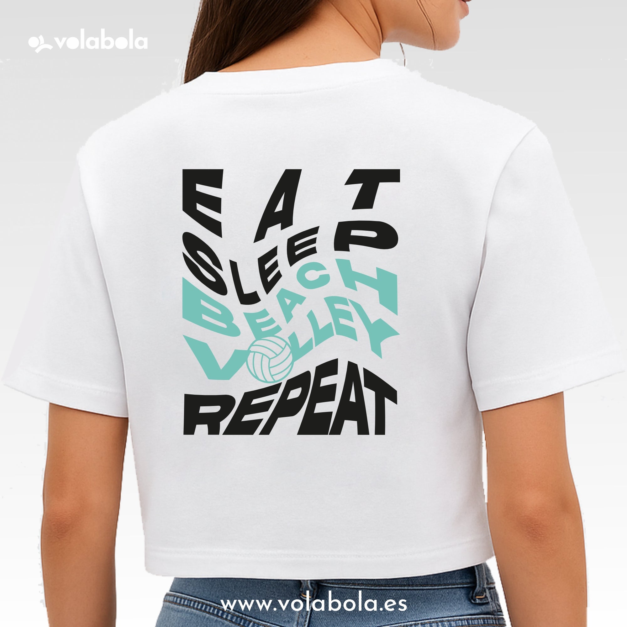 Camiseta cropped - Beach volley repeat