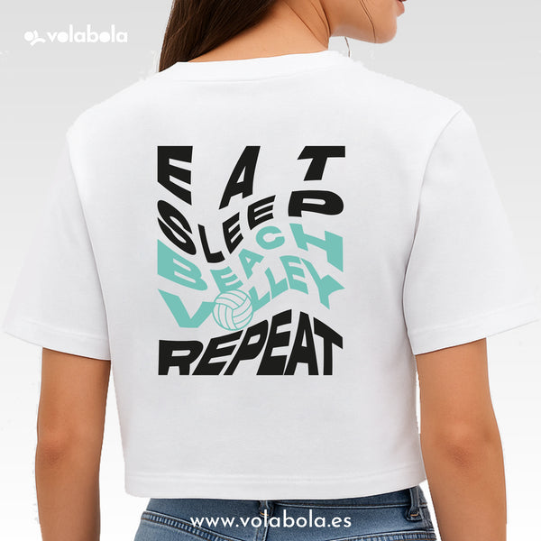 Camiseta cropped - Beach volley repeat