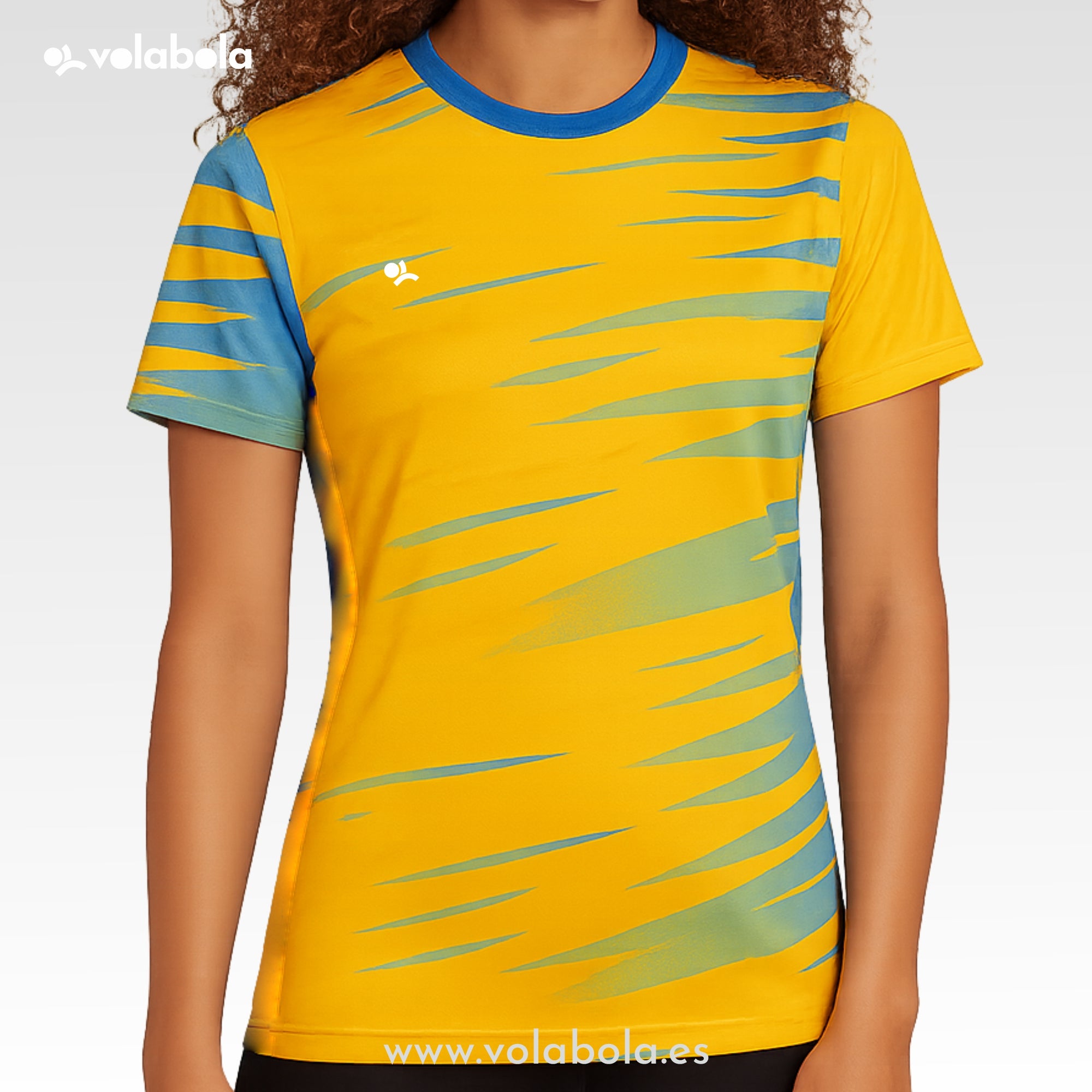 Camiseta Técnica Deportiva Manga Corta mujer - Stripped Amarillo