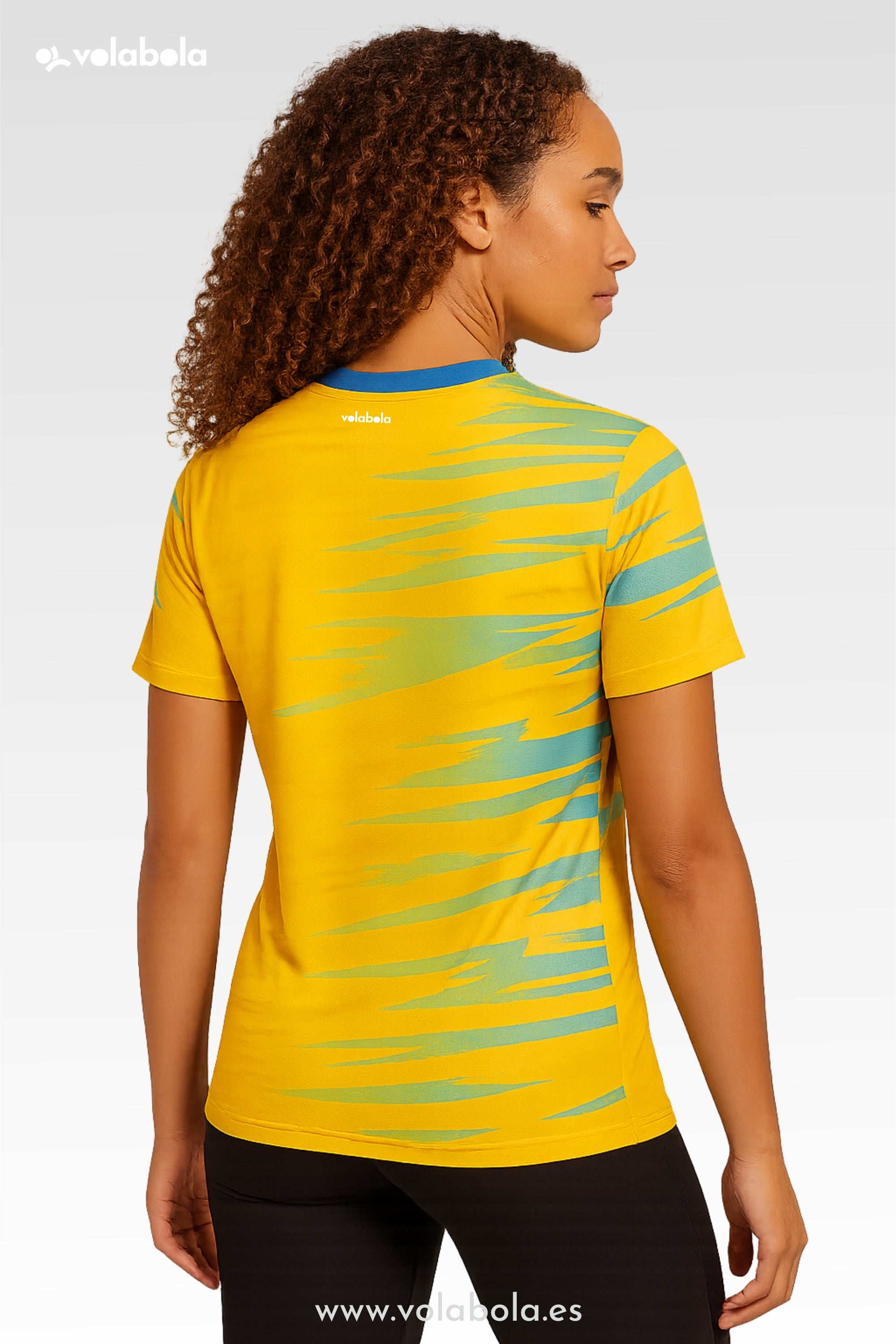 Camiseta Técnica Deportiva Manga Corta mujer - Stripped Amarillo