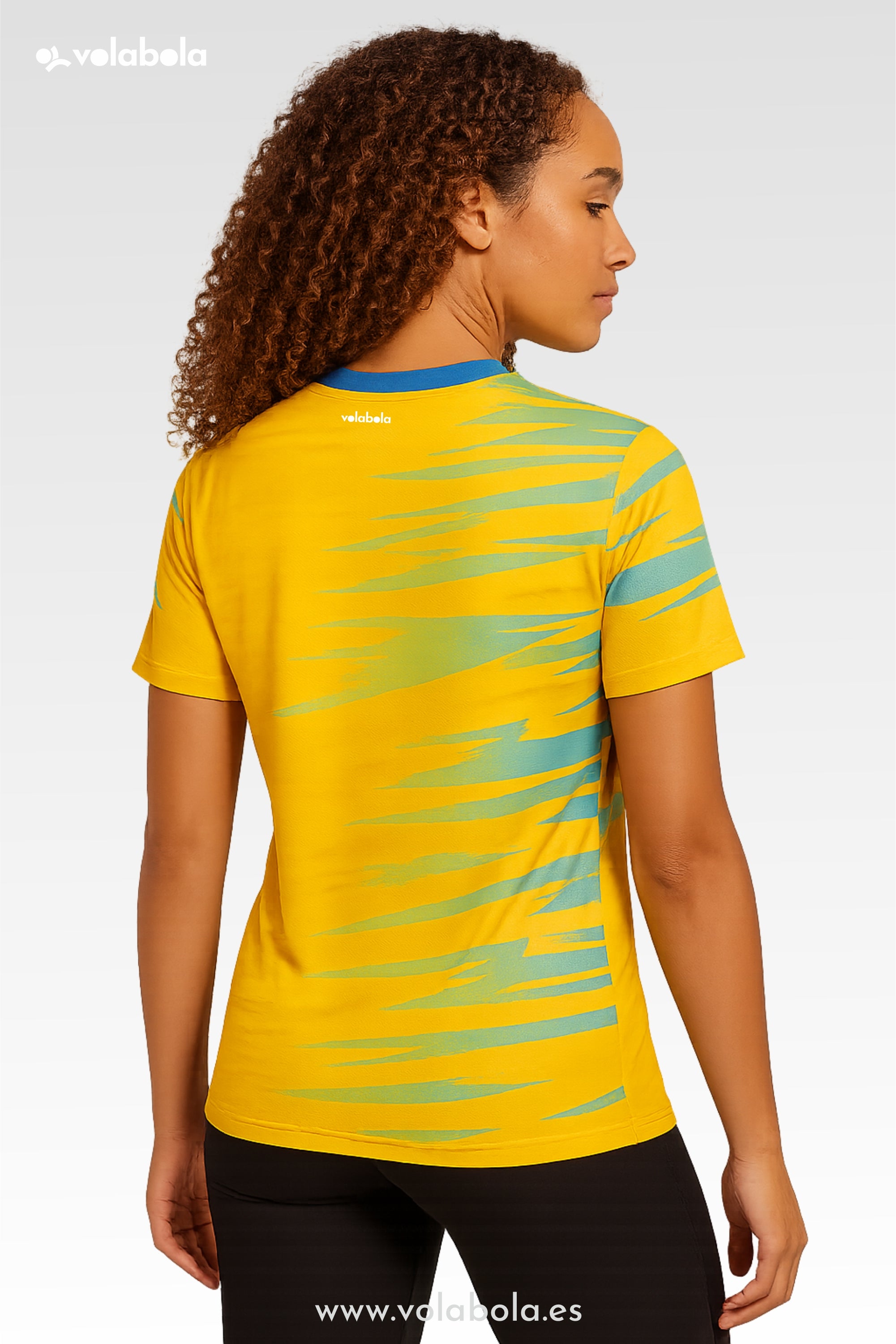 Camiseta Técnica Deportiva Manga Corta mujer - Stripped Amarillo