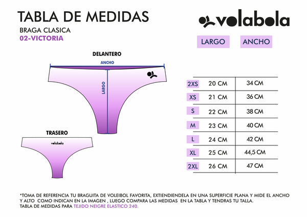 Victoria Braguita Clásica medidas