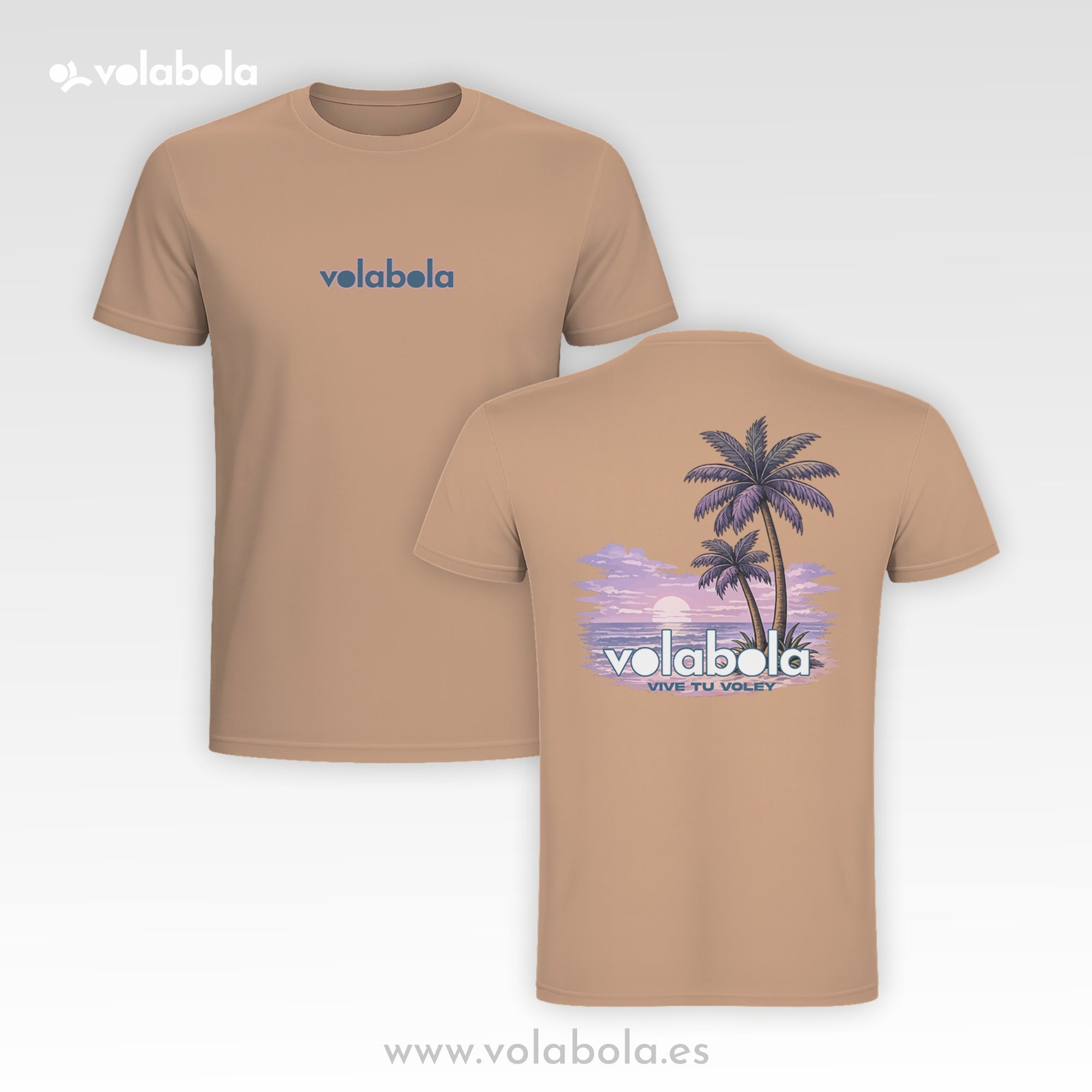 Camiseta Manga Corta Casual Volley Hombre – Beach Sunset Palm