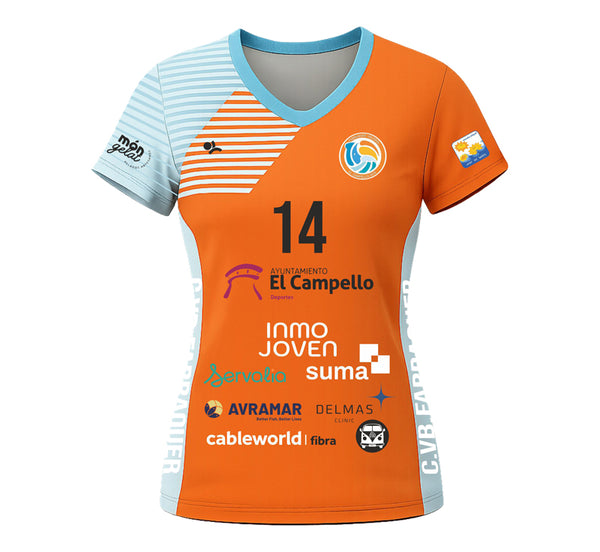 Camiseta Juego Mujer Naranja CV Fabraquer El Campello