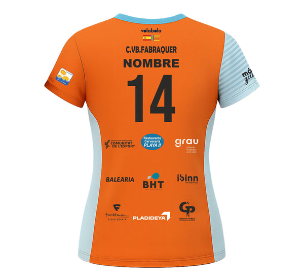 Camiseta Juego Mujer Naranja CV Fabraquer El Campello