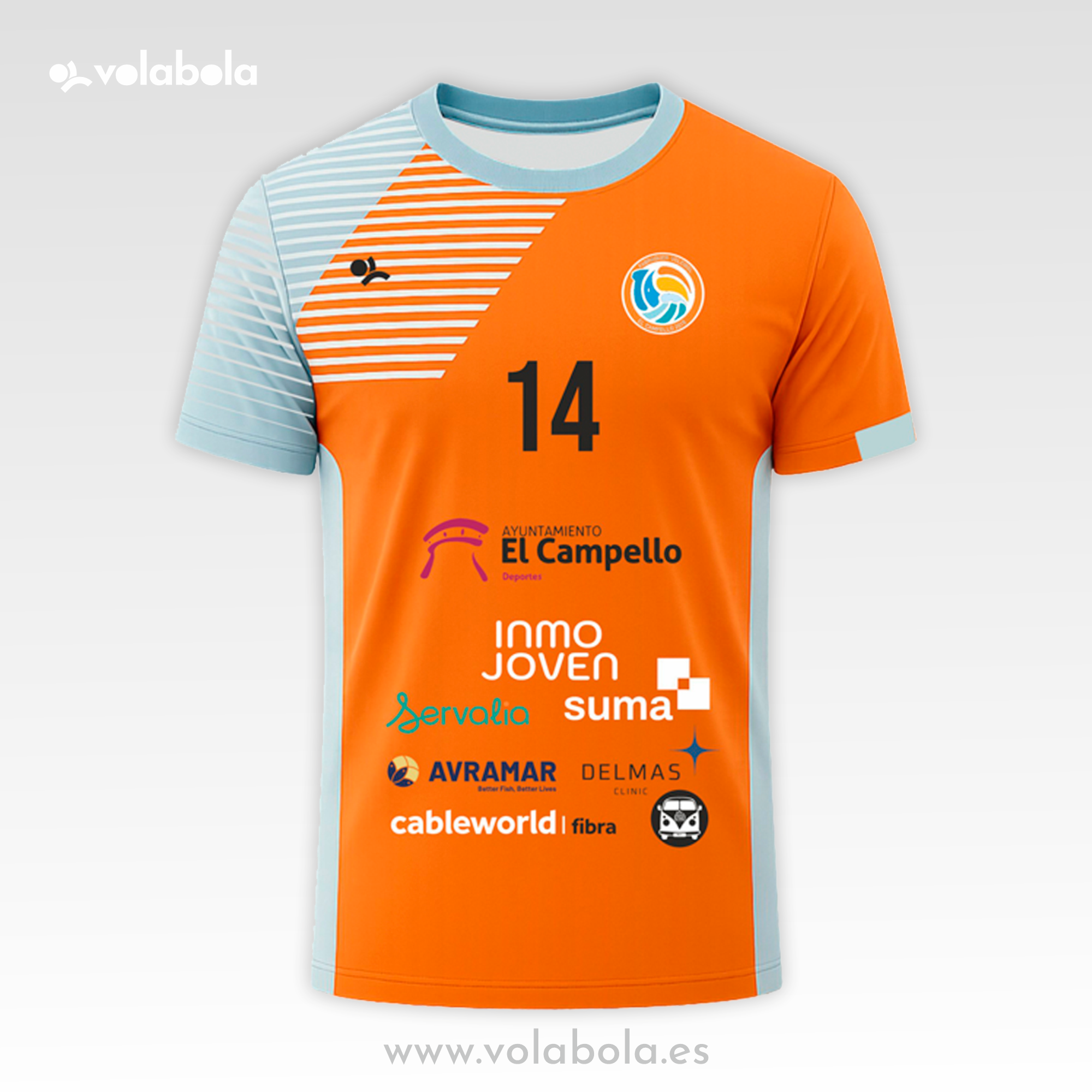 Camiseta Juego Hombre Naranja CV Fabraquer El Campello