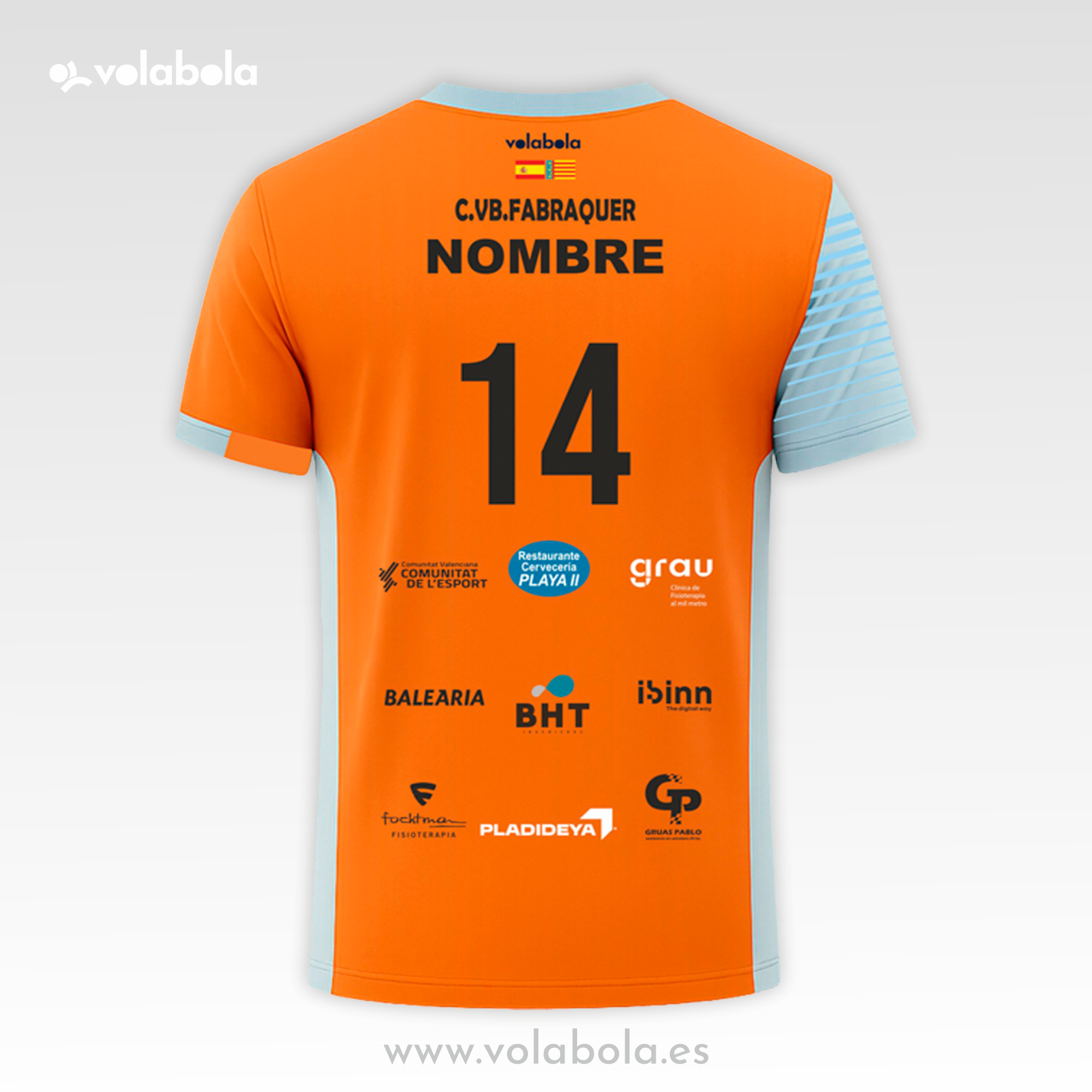 Camiseta Juego Hombre Naranja CV Fabraquer El Campello