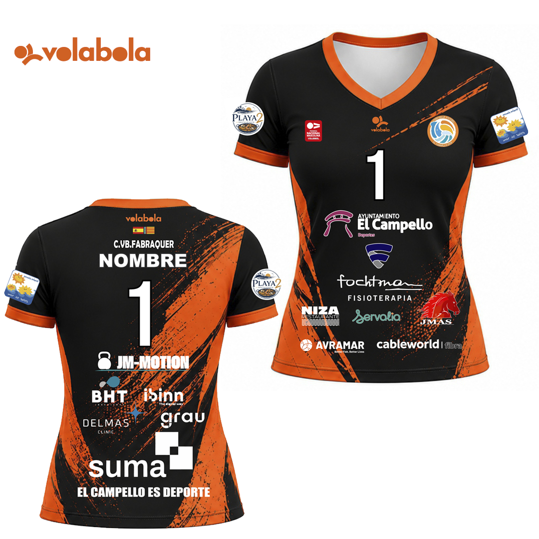 Camiseta Juego Líbero Mujer 2026 Negra CV Fabraquer El Campello