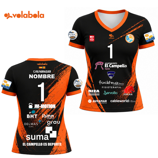 Camiseta Juego Líbero Mujer 2026 Negra CV Fabraquer El Campello