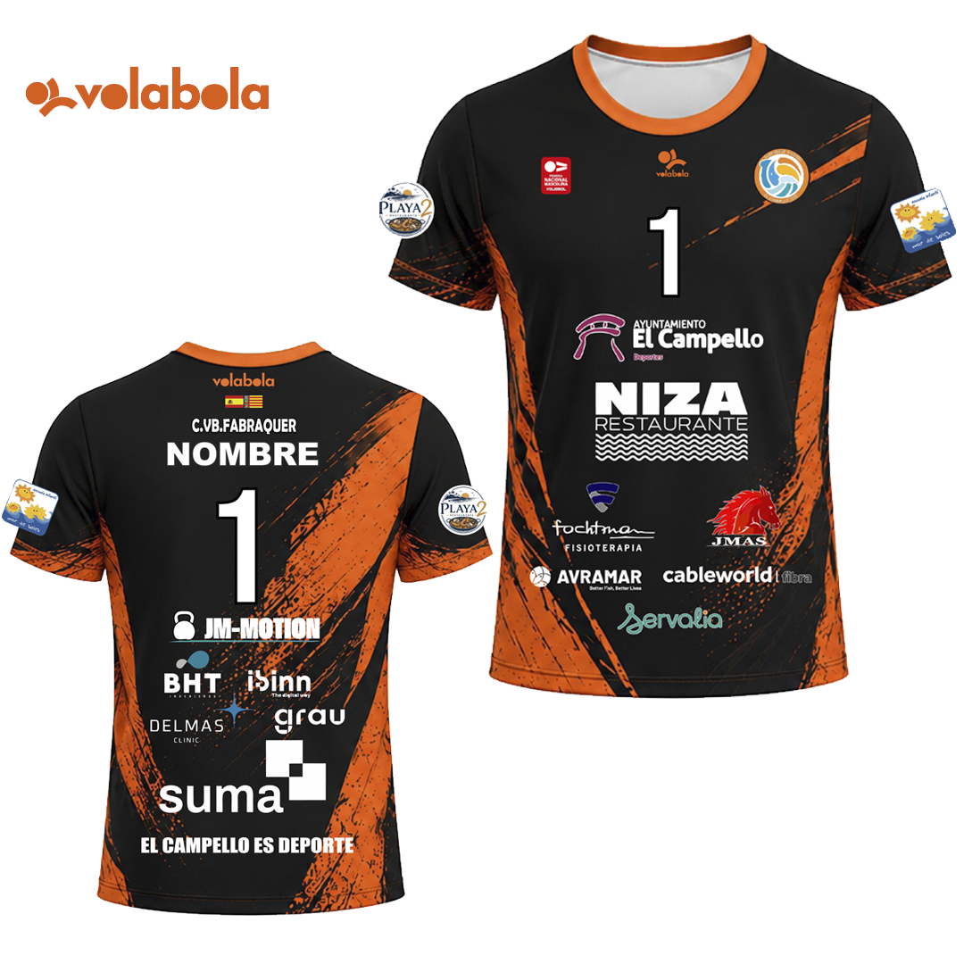 Camiseta Juego Líbero Hombre 2026 Negra  CV Fabraquer El Campello