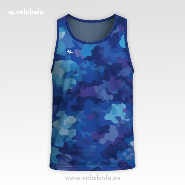 Camiseta Tirantes Pro Volley Hombre – Camuflaje Azul