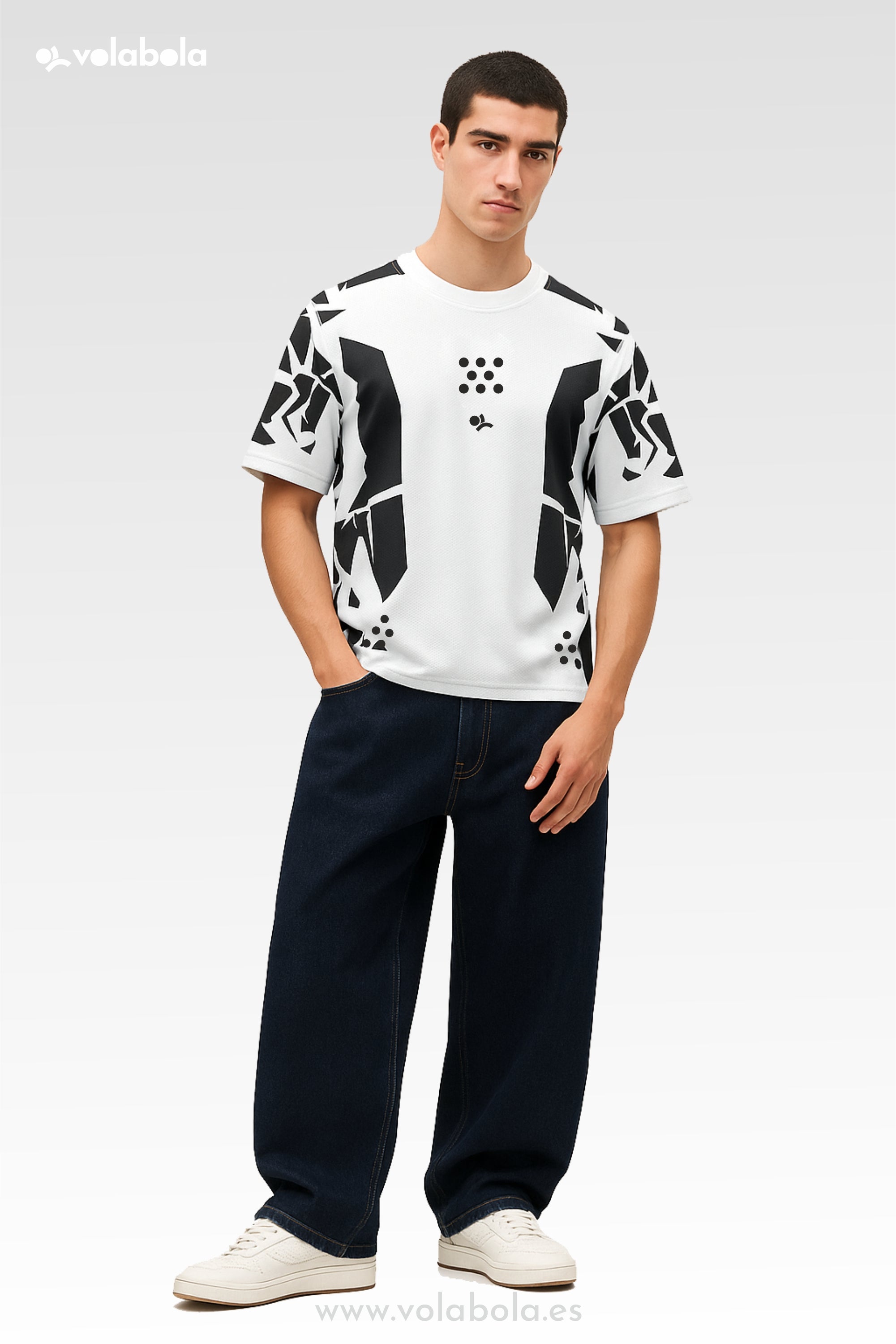 Camiseta técnica voleibol manga corta unisex – Future White