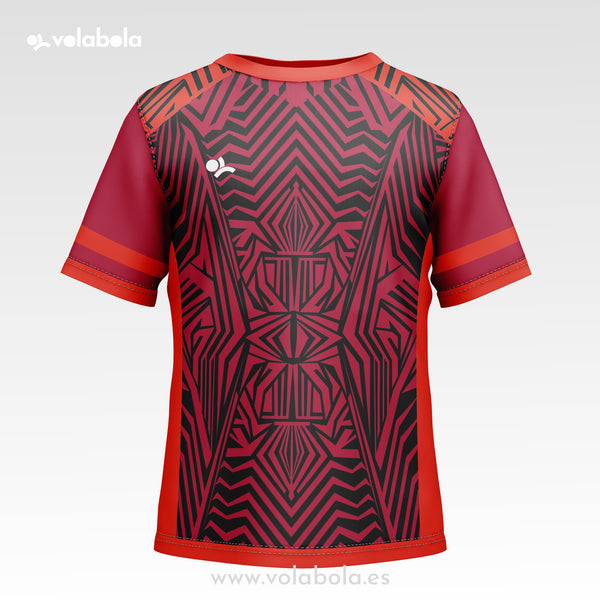Camiseta técnica deportiva manga corta unisex – Luau Rojo