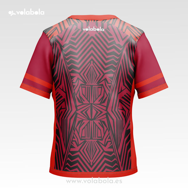 Camiseta técnica deportiva manga corta unisex – Luau Rojo