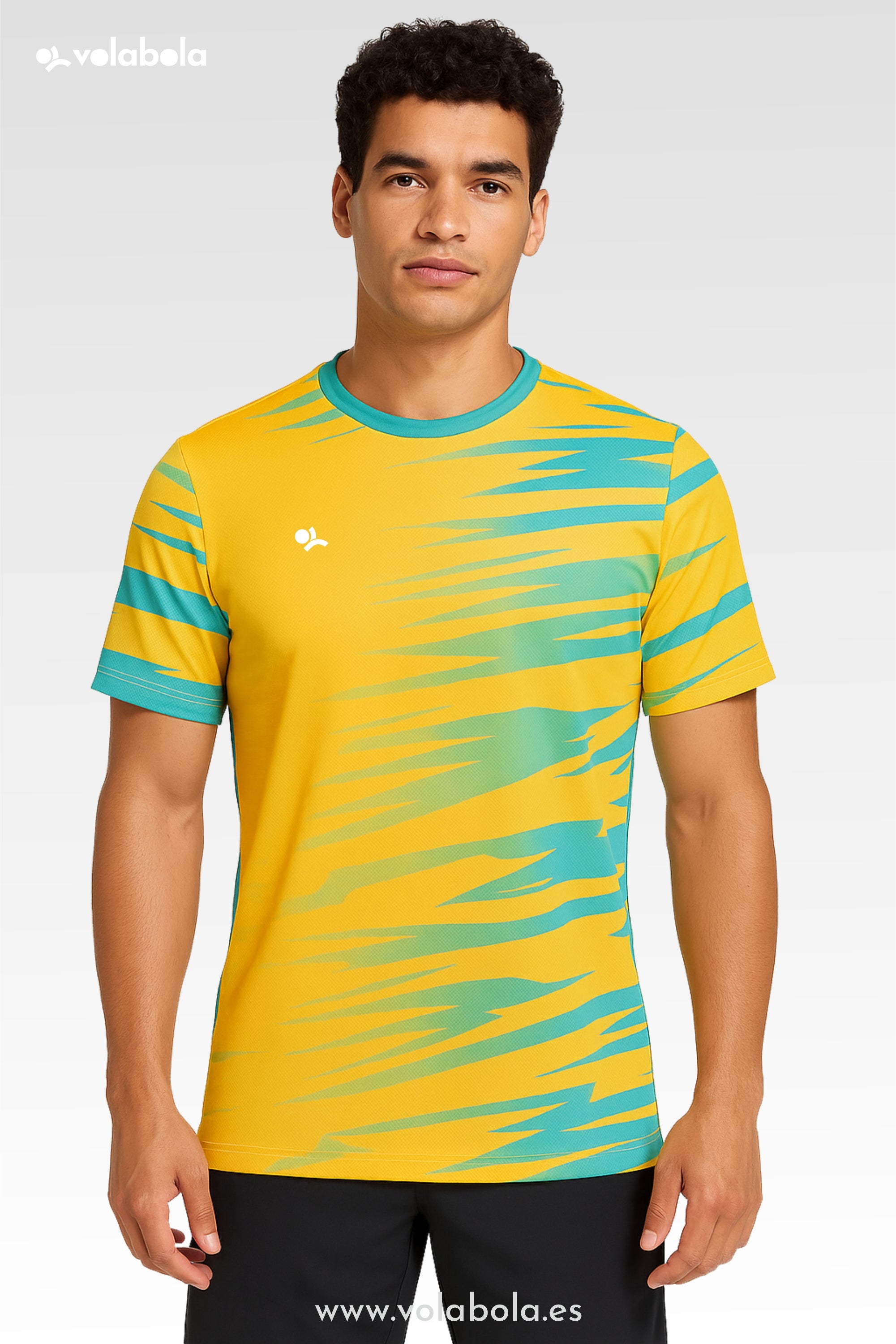 Camiseta Técnica Deportiva Manga Corta hombre - Stripped Amarillo