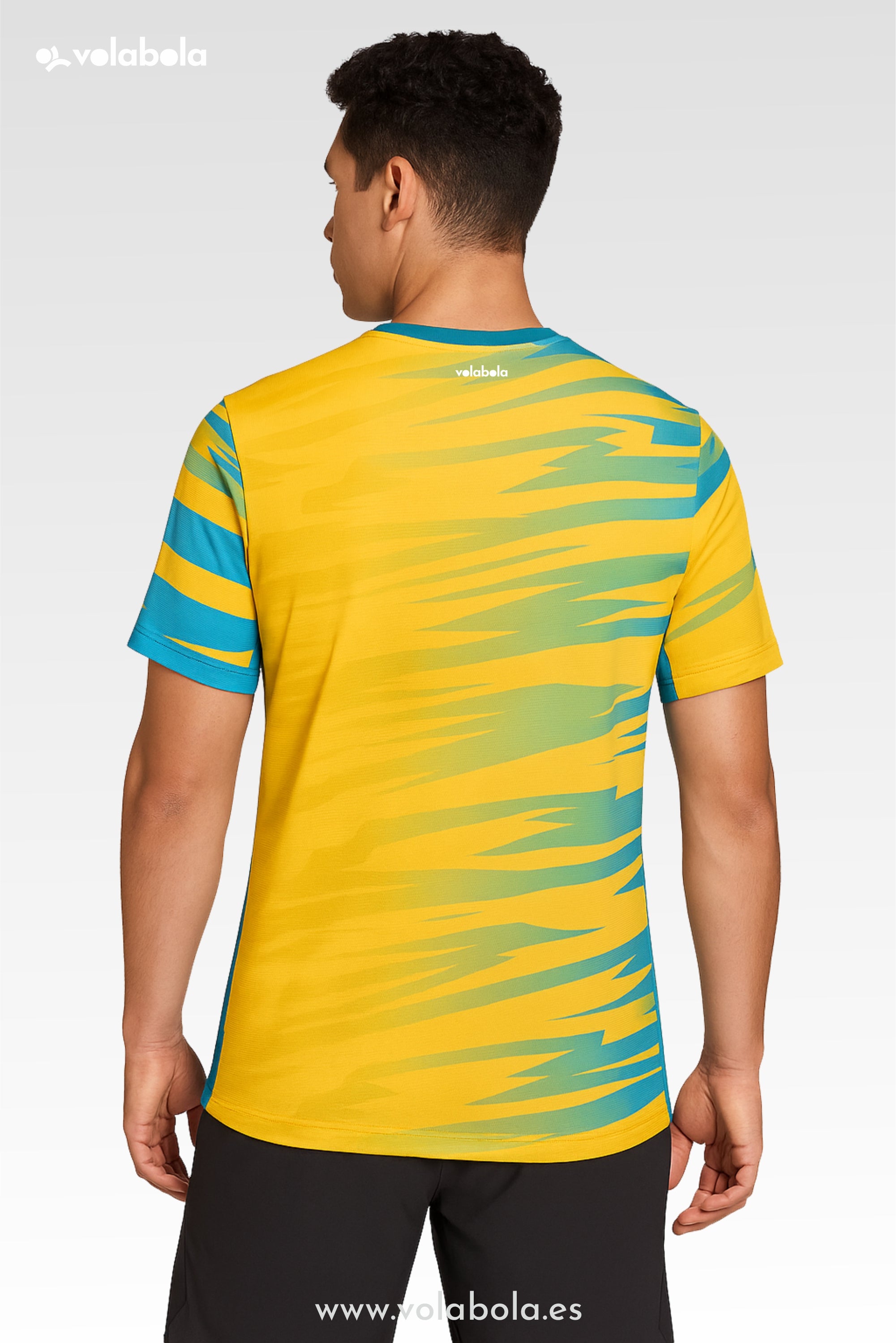 Camiseta Técnica Deportiva Manga Corta hombre - Stripped Amarillo