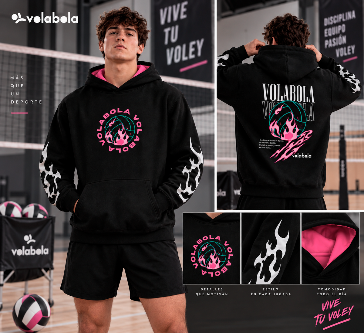Sudadera Técnica Pro Volley - Fireball Black