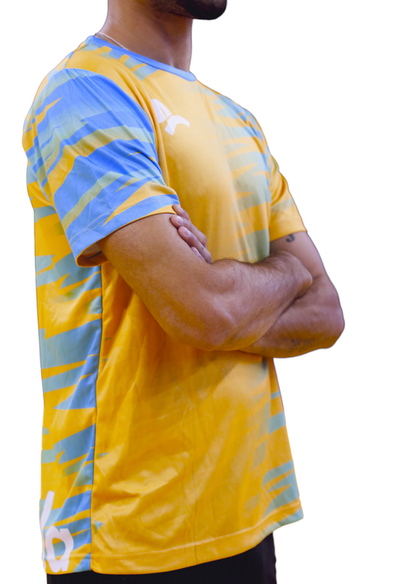 Camiseta Técnica Deportiva Manga Corta - Stripped Amarillo